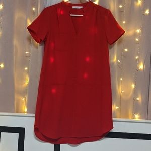 Red casual dress